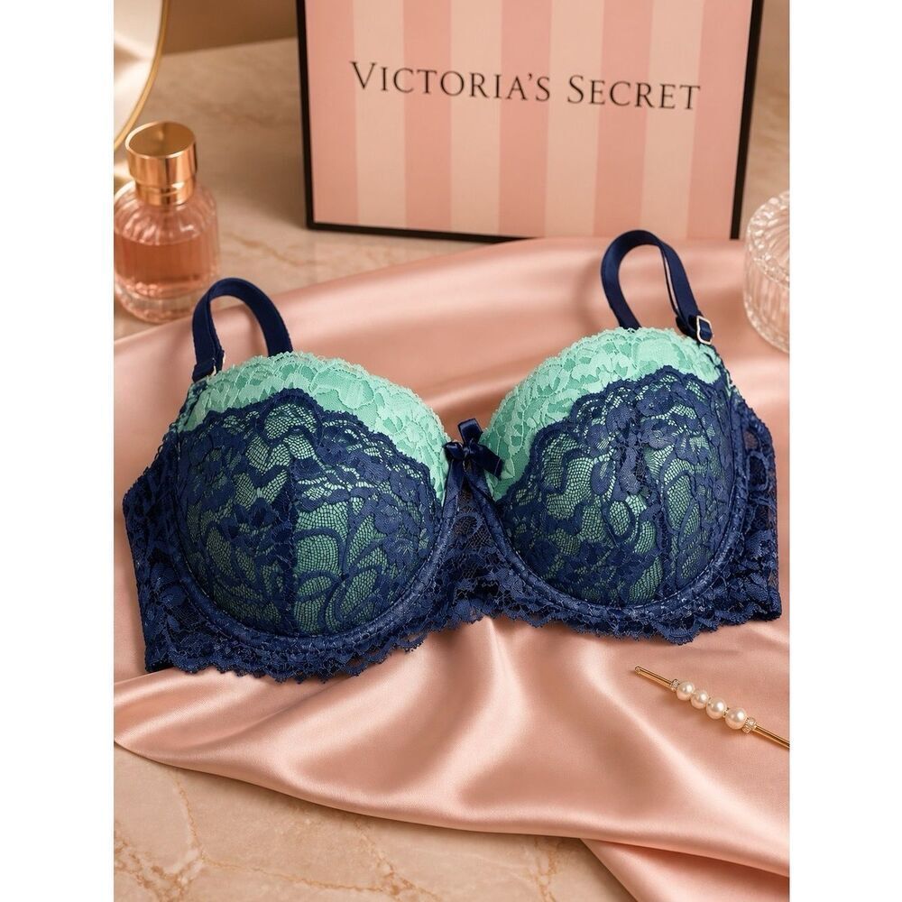 COBALT & TEAL LACE 34C by FREDERICKS OF HO…